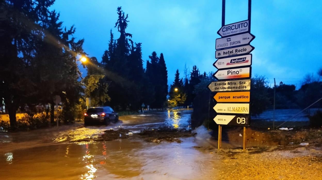 Balsa de agua formada enla tarde del 25 de diciembre en Villafranca