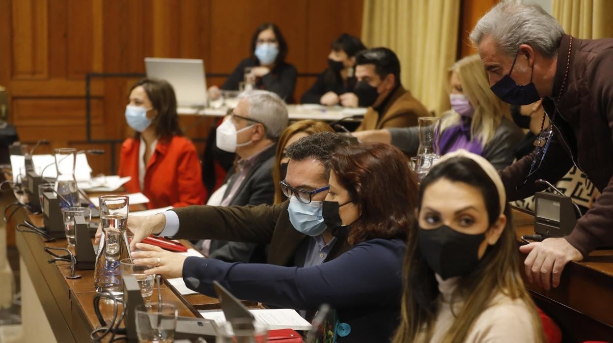 Bancada del grupo municipal socialista en el Ayuntamiento de Córdoba