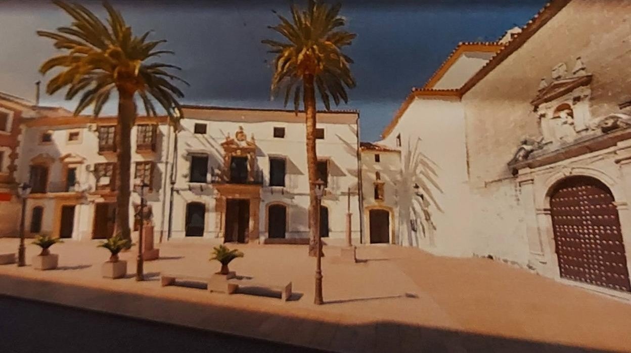 Recreación de la plaza de las Carmelitas Descalzas de Aguilar de la Frontera tras su remodelación