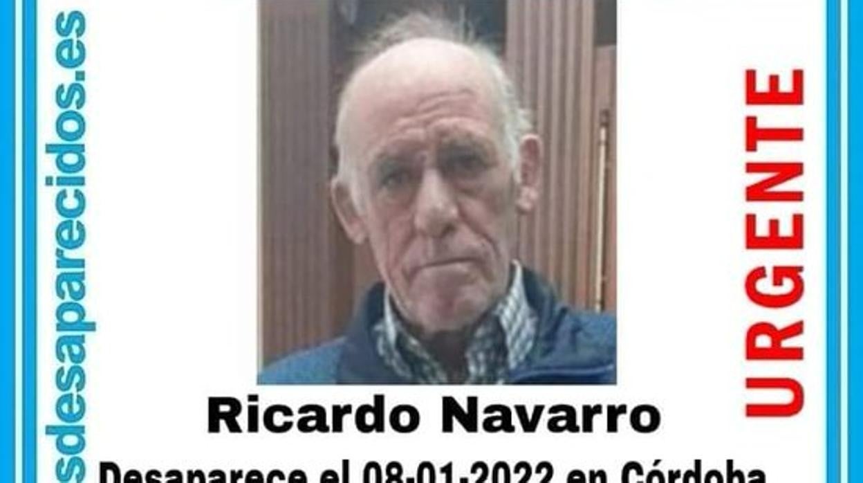 Cartel avisando de la desaparición de Ricardo Navarro