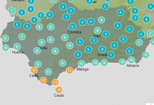 Las ciudades de Andalucía donde hará más frío el fin de semana