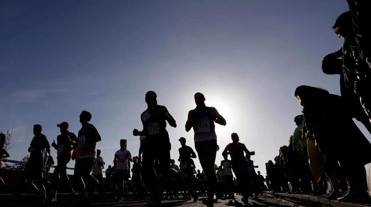 Centenares de corredores, en la última edición de la Media Maratón de Córdoba