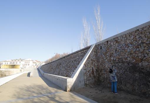 Muro donde han aparecido las caras; a la izquierda se aprecia el Molino de Martos