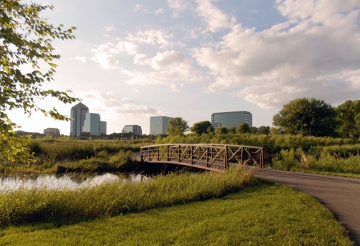 Una de las zonas verdes de la ciudad dormitorio de Bloomington