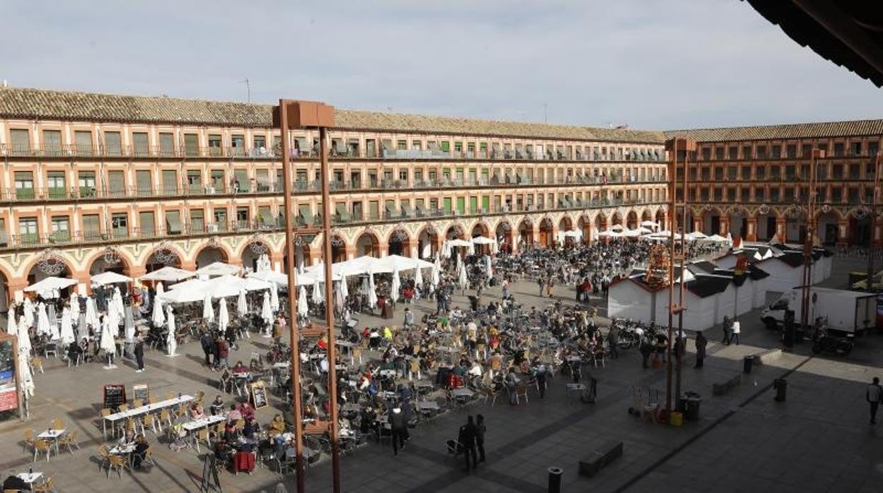 La plaza de la Corredera a comienzos de este año