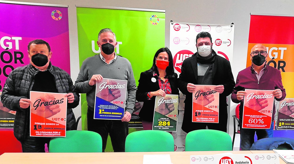 Dirigentes de UGT Córdoba en el balance de 2021