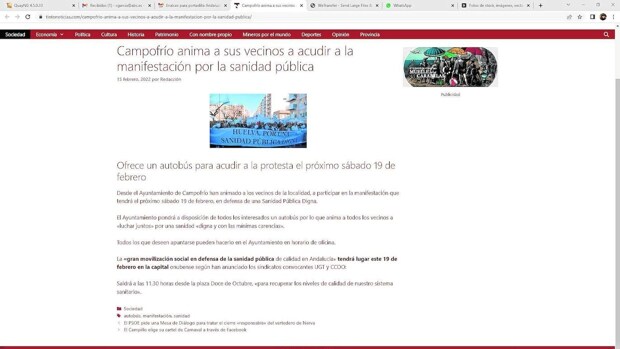 Ayuntamientos del PSOE pagan la protesta sanitaria contra la Junta de Andalucía de este sábado
