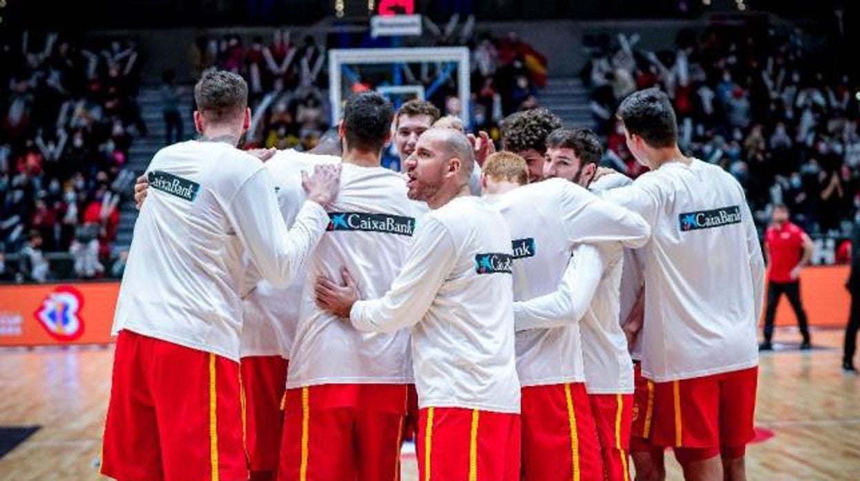 Los jugadores de la selección española de baloncesto