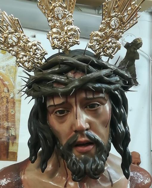 Primer plano de la imagen de Jesús Nazareno