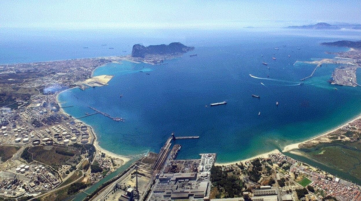 Imagen panorámica de la Bahía de Algeciras