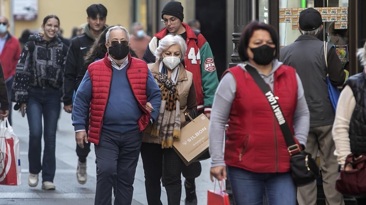 Viandantes por la calle Gondomar en pleno Centro de Córdoba