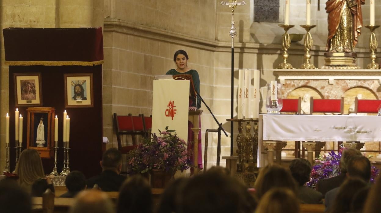 Inmaculada Sánchez, durante su pregón de la Juventud en la Iglesia de San Pablo