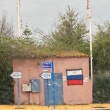 Pintada a favor de Rusia en Guadalmina