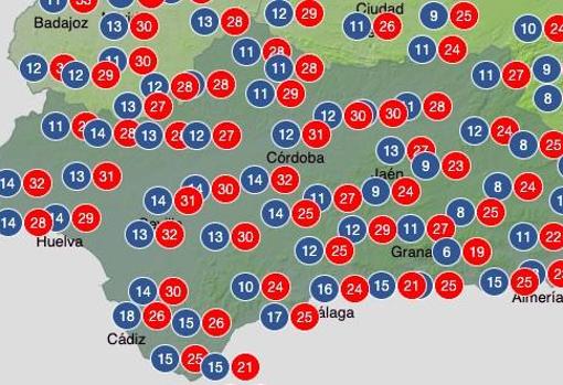 Temperaturas para el domingo 8 de mayo