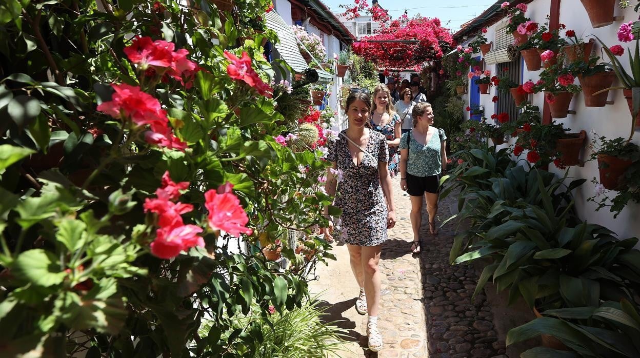 Visitantes en el patio de Marroquíes, 6