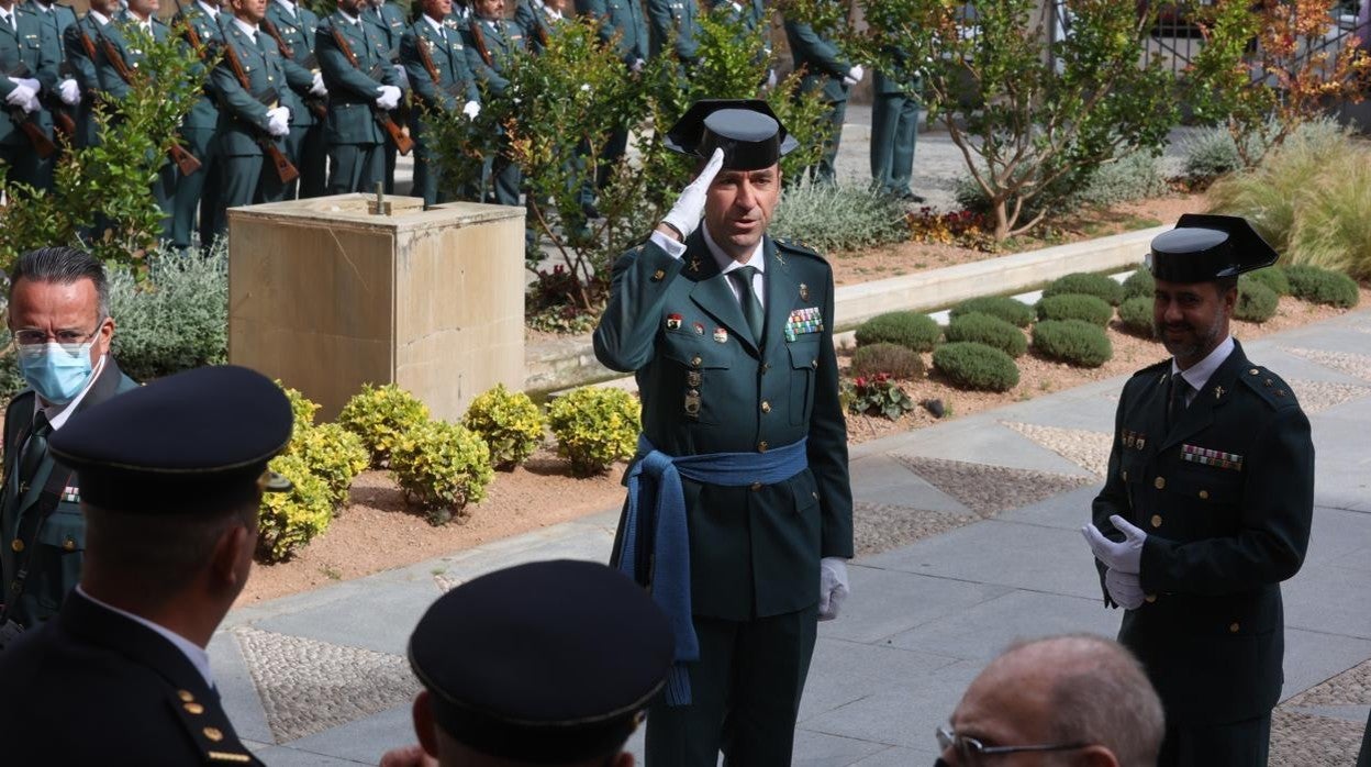 El coronel Juan Carretero durante la recepción de autoridades en el Rectorado de la UCO