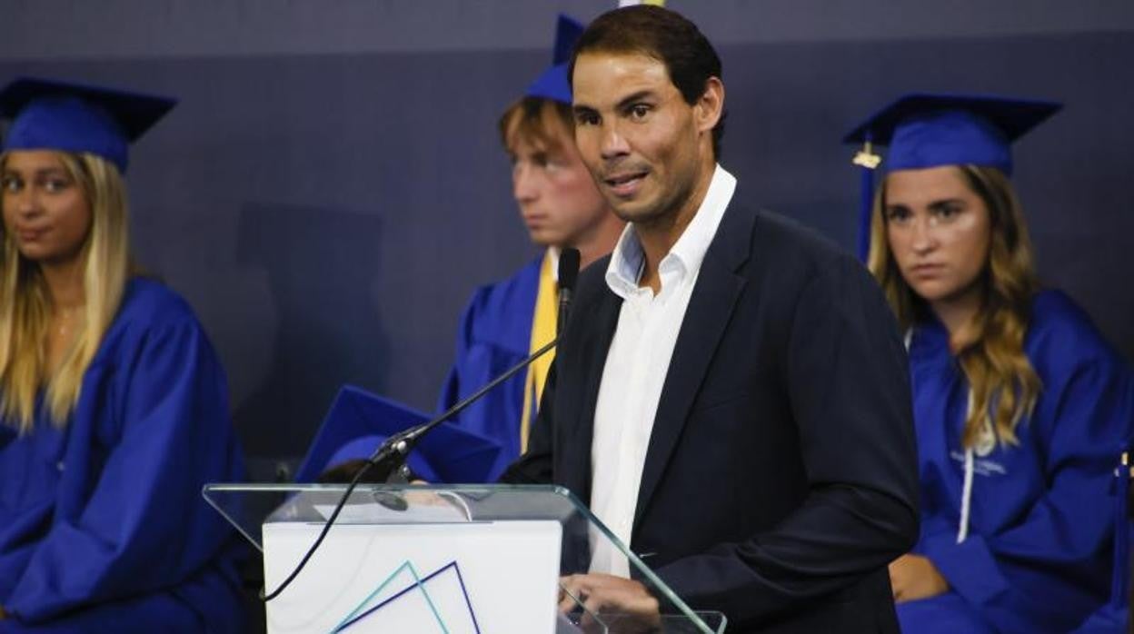 Nadal, en un acto de su academia de tenis el día 8 de junio