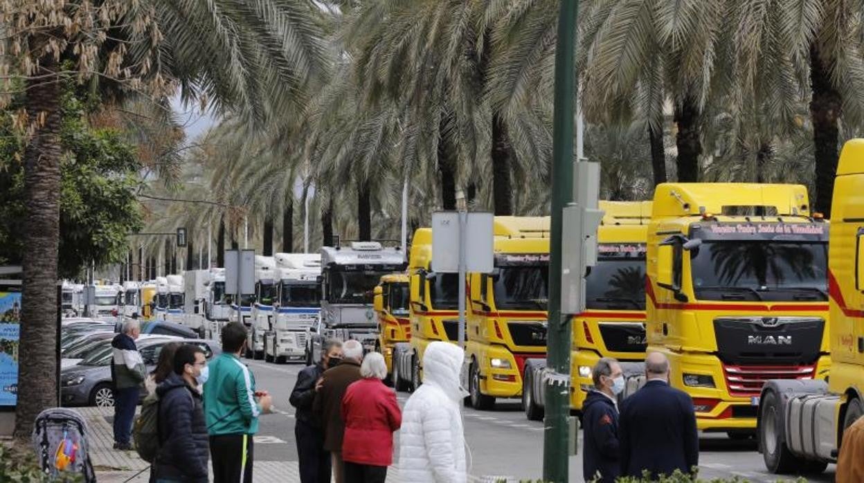 Protesta de los transportistas en Córdoba el pasado 21 de marzo