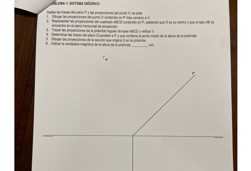 Examen de dibujo técnico en las pruebas de Selectividad de Andalucía