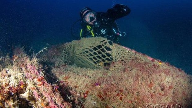 Descubren en el Mar de Alborán vertederos submarinos con plásticos y aparejos de pesca