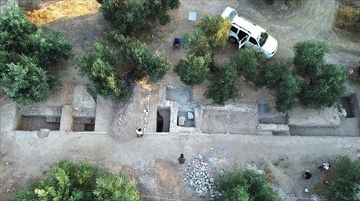 Imagen aérea de la zona de excavación