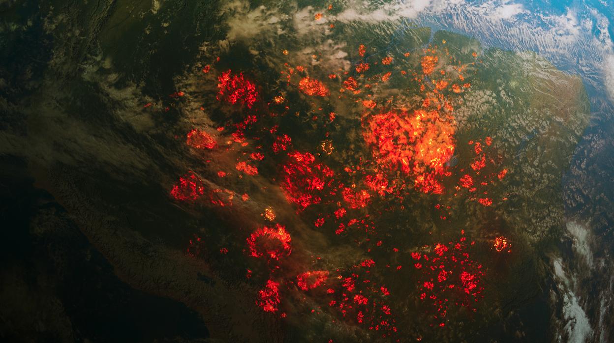 Incendios Amazonia desde el espacio.