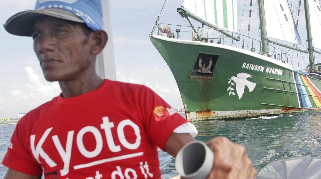 Pescador indonesio en la COP de Bali.