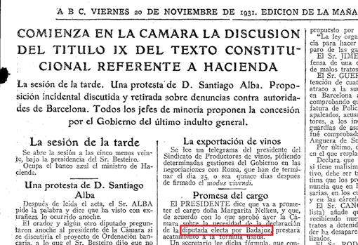 Diputadas, en femenino, desde 1931