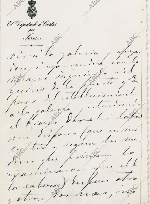 Fragmento de la carta en la que se detallan las circunstancias del magnicidio