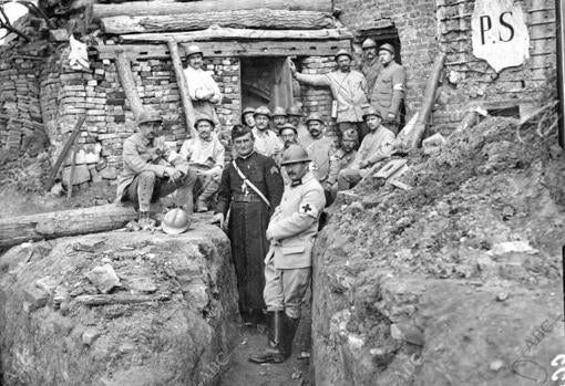 Un puesto de socorro en la batalla del Somme