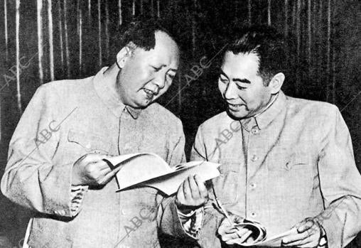 Mao Tse-Tung y Chu En-Lai, en los primeros tiempos de la República Popular China