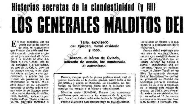 Locura y destierro: la conspiración interna que quiso acabar con Franco  nada más terminar la Guerra Civil - Archivo ABC