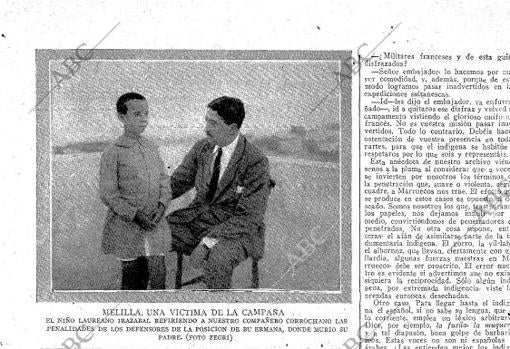 Fotografía de Laureano Irazábal, junto a Gregorio Corrochano, en Melilla, publicada el 15 de agosto de 1921