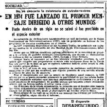 Artículo sobre el primer mensaje de Arecibo