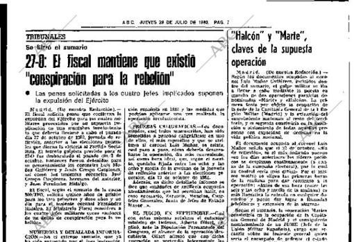 Información sobre el juicio contra los golpistas del 27-O de 1982