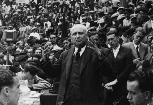 Mitín de Largo Caballero en Cádiz