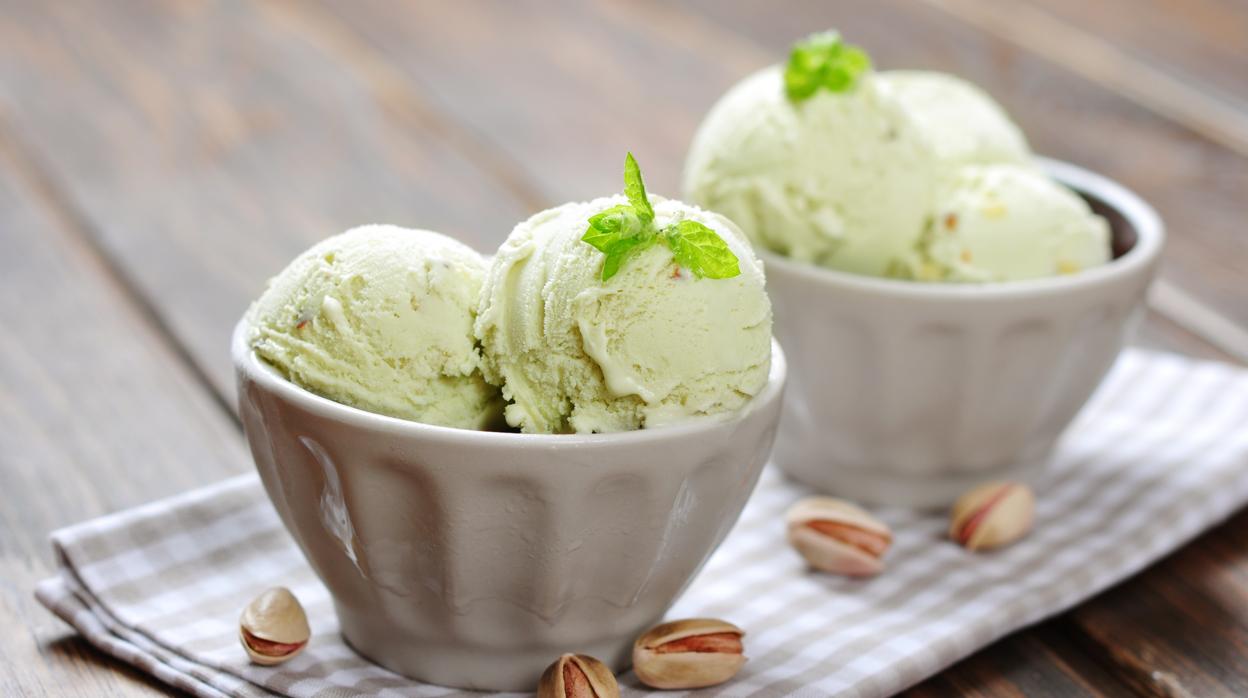 La receta del helado de pistacho.