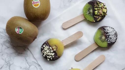 Piruletas de kiwi