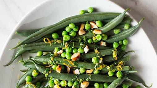 Ensalada de judías verdes y guisantes.