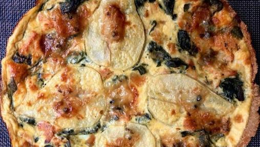 Quiche de pera, acelgas y gorgonzola.