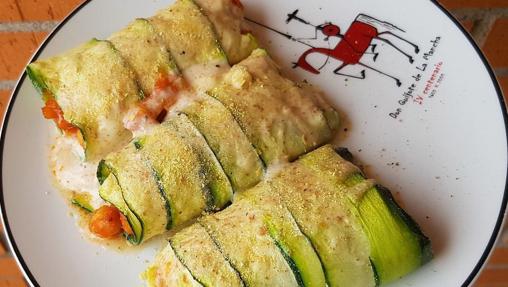 Canelones rellenos de garbanzos al romero.