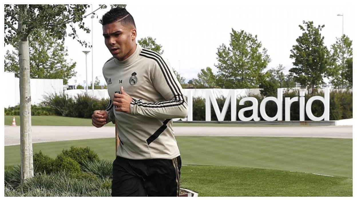 Casemiro, en un entrenamiento del Real Madrid.