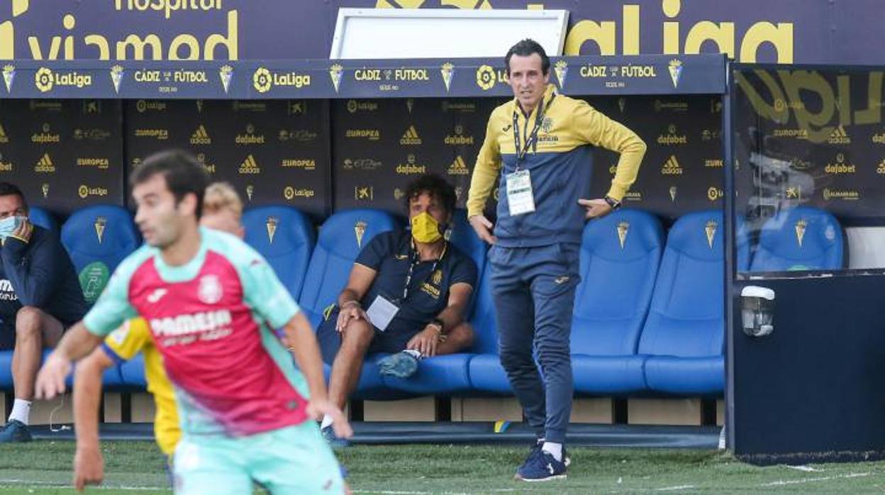 Unai Emery en el banquillo de Carranza