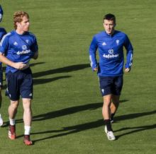 Salvi en un entrenamiento.