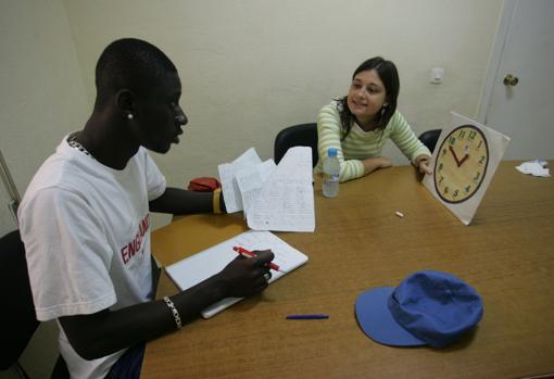 Samba estuvo estudiando castellano en Cádiz.