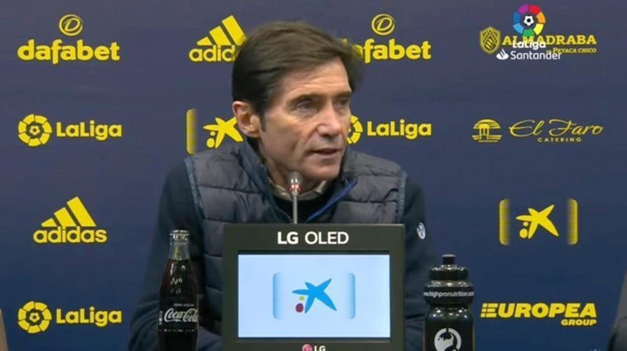 Marcelino en rueda de prensa