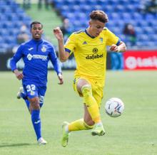 Iván Alejo ante el Getafe.