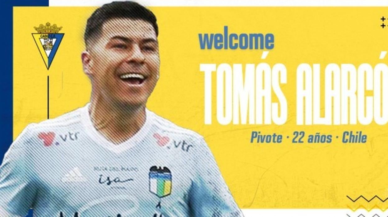 Imagen de Tomás Alarcón difundida por el Cádiz CF.