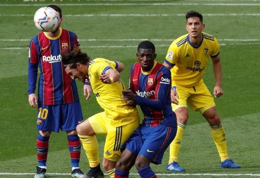 'Pacha' Espino estuvo presente en el empate sobre la bocina del Cádiz CF ante el Barça en el Camp Nou.