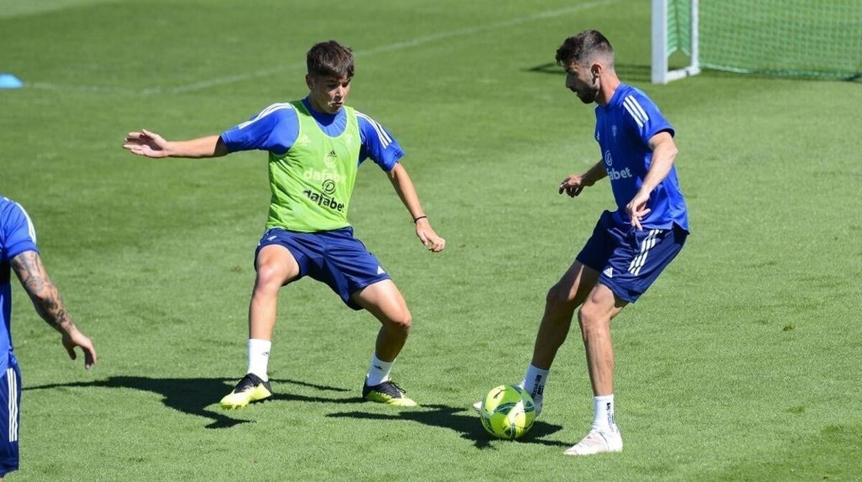 Bastida con Perea en un entrenamiento